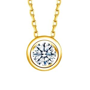 Classic DColor Moissanite0.5ct Stud Necklace 18KGold Plated 925SterliS-Certified